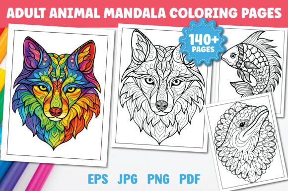 Download 140 Adults Animal Mandala Coloring Book - Color Collection