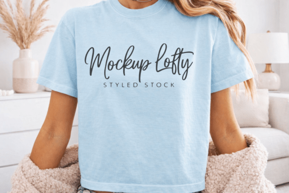 Download Comfort Colors 3023CL Chambray Mockup - Color Collection