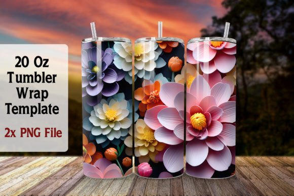 Download Multicolor Flower 20oz Tumbler Wrap - Color Collection