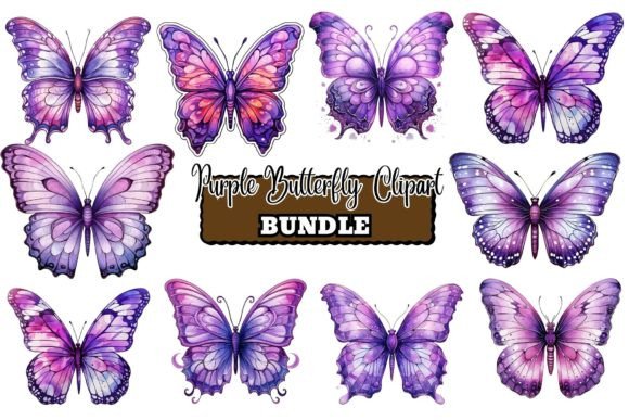Download Purple Butterfly Watercolor Clipart - Color Collection