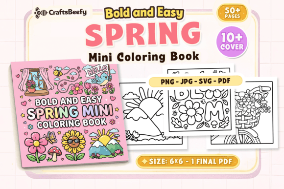 Download Bold and Easy Spring Mini Coloring Book - Color Collection