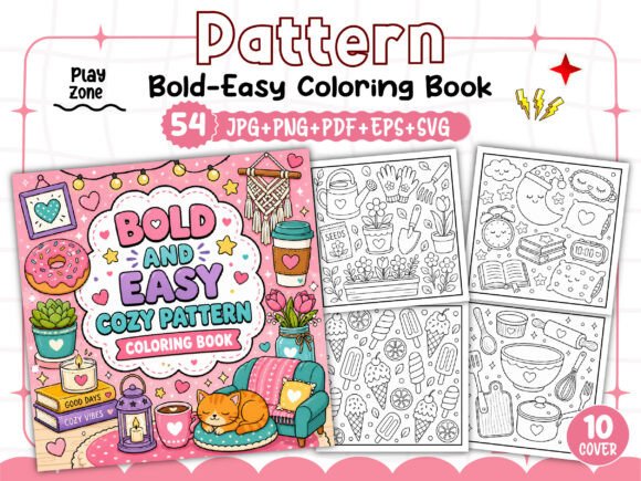 Download Bold Easy Pattern Coloring Book Pages - Color Collection