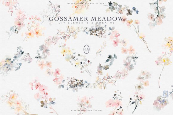 Download Watercolor Wildflowers Digital Clipart - - Color Collection