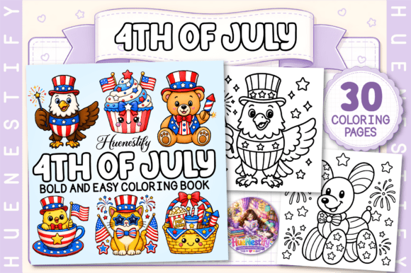 Download 4th of July Bold and Easy Coloring Book - Color Collection
