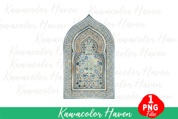 Download Watercolor Islamic Window Arabic Design - Color Collection