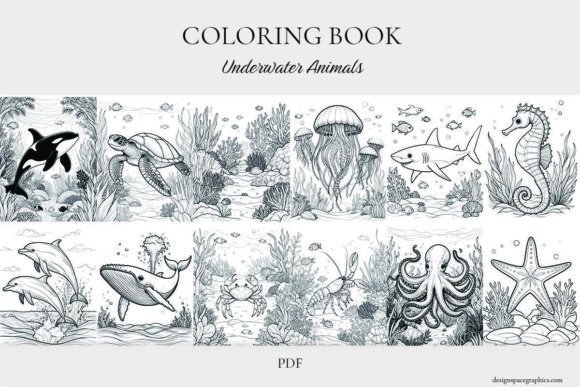 Download Underwater Wildlife Adult Coloring Book - Color Collection