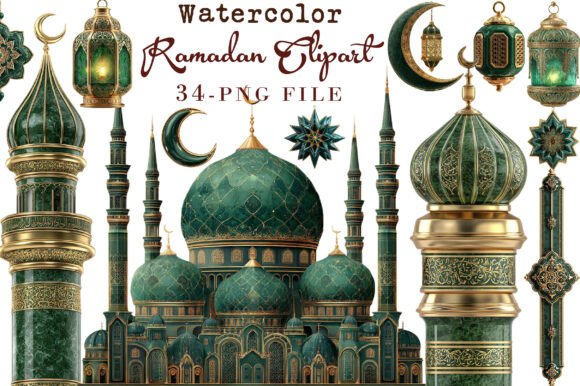 Download Watercolor Ramadan Clipart - Color Collection