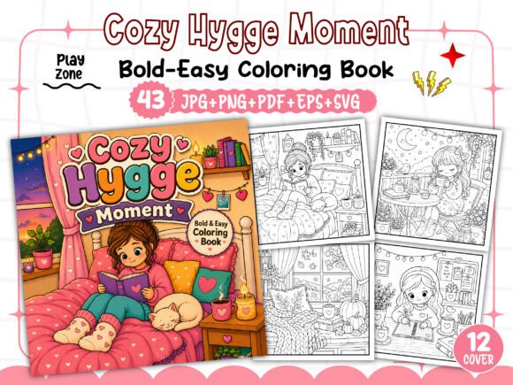 Download Cozy Hygge Moment Coloring Book Pages - Color Collection
