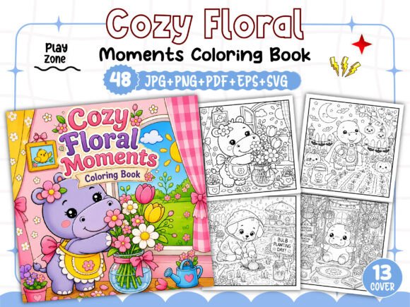 Download Cozy Floral Moments Coloring Pages - Color Collection